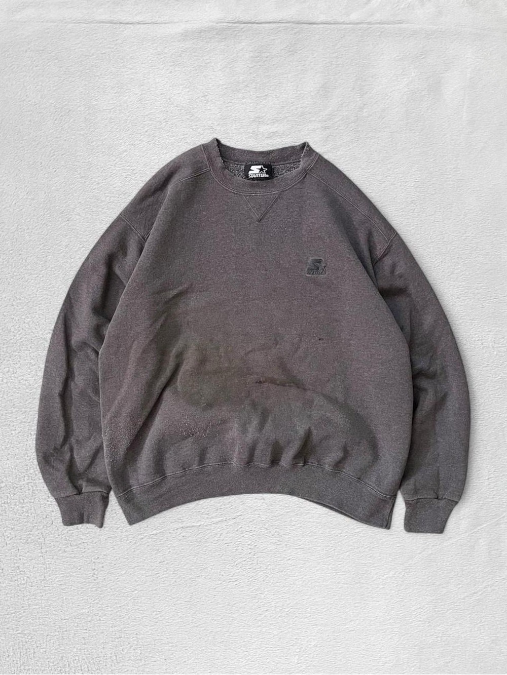 Starter Vintage 90s Grey Logo Crewneck Streetwear Sweatshirt, Men’s Medium